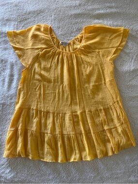 Counterparts 2X Sunny Yellow Ruffled Tiered Top